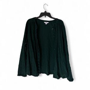 Croft & Barrow green blouse button up front long sleeves XXL womens